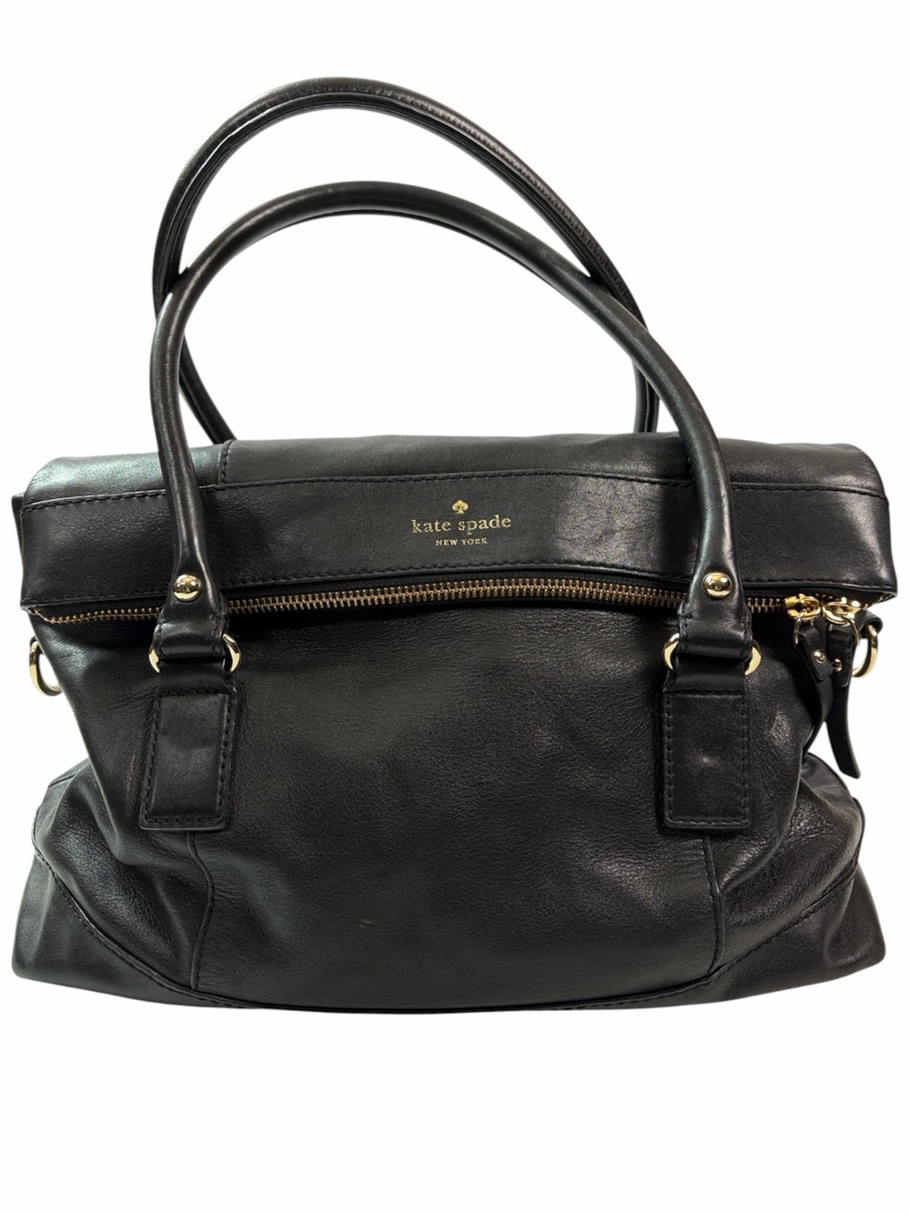 Kate Spade Fremont Place Carmen Black Leather Satchel Tote Shoulder Bag